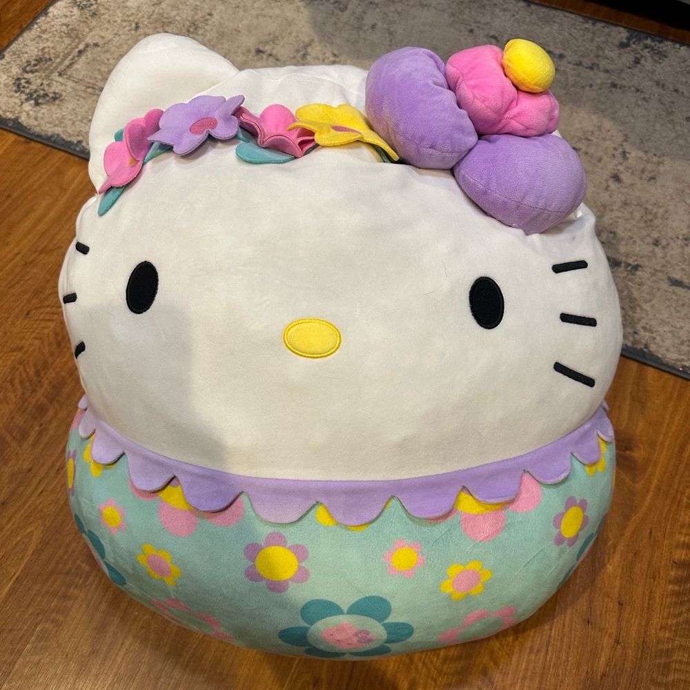 Jumbo Sanrio Hello Kitty Floral Plush with Pink and Yellow Accents